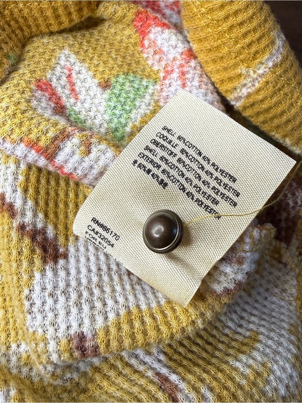 Pilcro Mustard Floral Knit Top - Picture 5 of 8